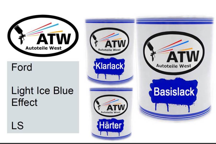 Ford, Light Ice Blue Effect, LS: 1L Lackdose + 1L Klarlack + 500ml Härter - Set, von ATW Autoteile West.